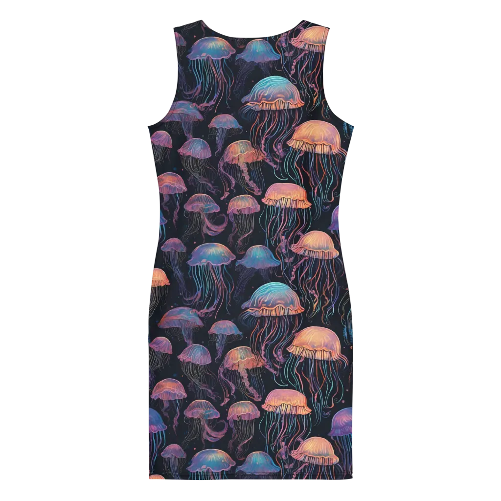 Luminous Medusa on Bodycon Dress — Back