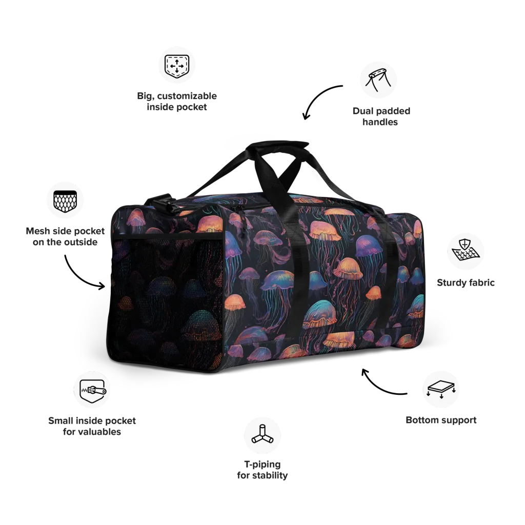 Luminous Medusa on Duffle Bag — Right Front