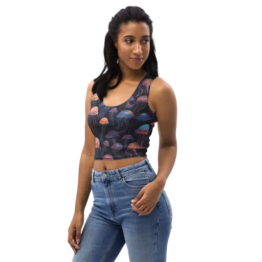 Luminous Medusa on a Crop Top