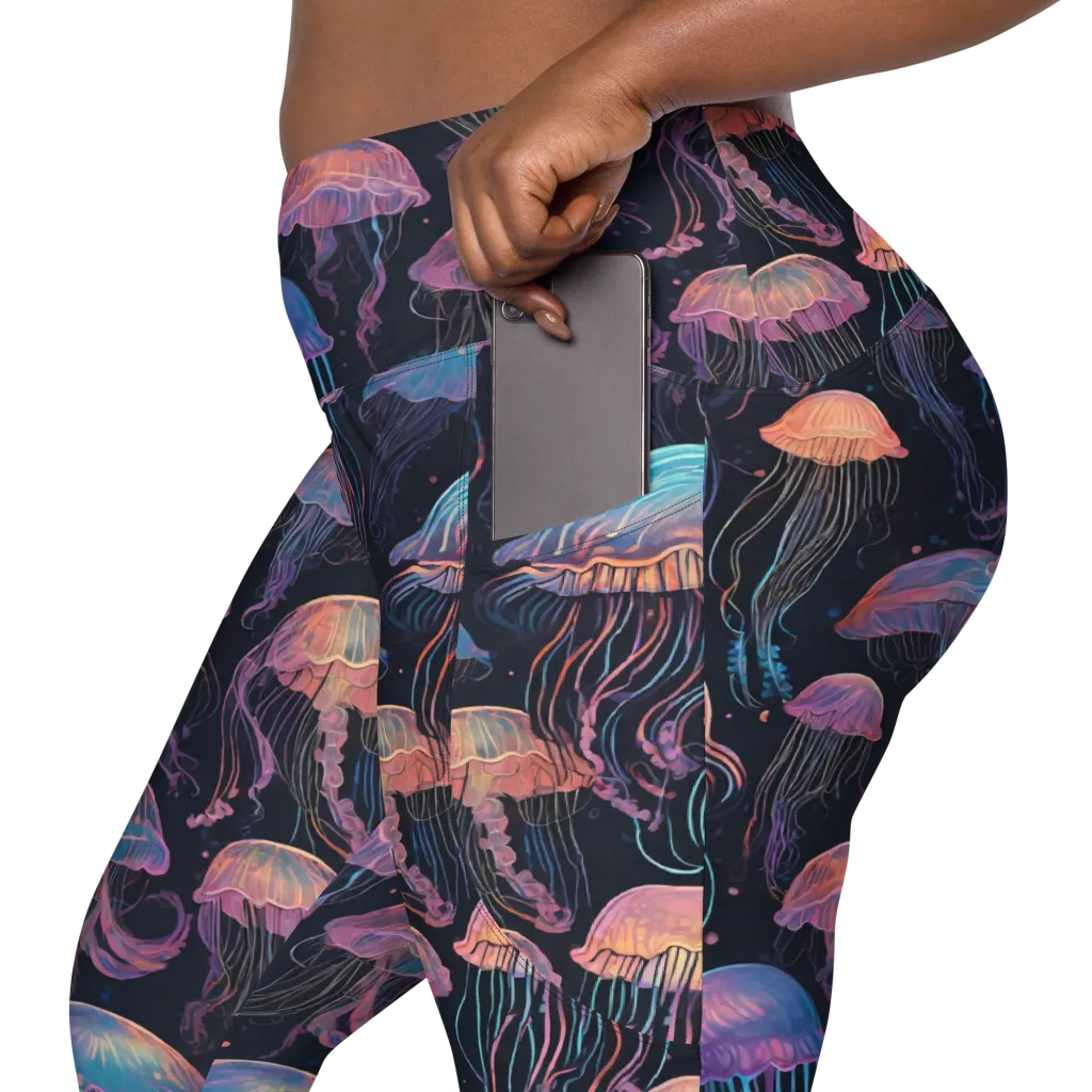 Luminous Medusa on Leggings with Pockets — Product details 2