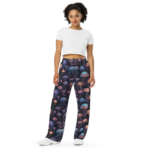 Luminous Medusa on a Wide-Leg Pants