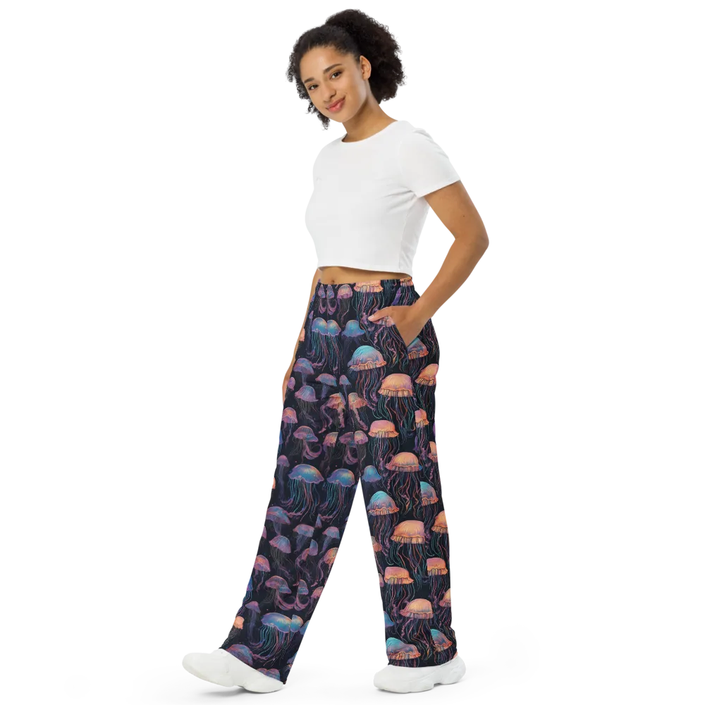 Luminous Medusa on Wide-Leg Pants — Left Front