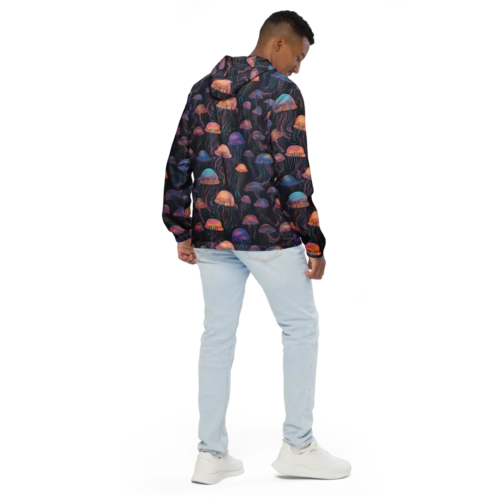 Luminous Medusa on Men's Windbreaker — Back