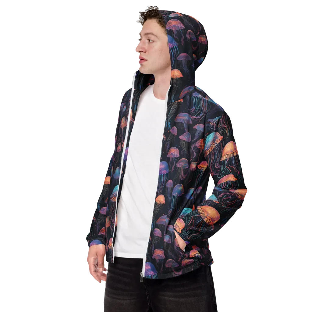 Luminous Medusa on Men's Windbreaker — Left Front