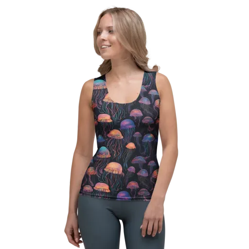 Luminous Medusa on a Women's Tank Top