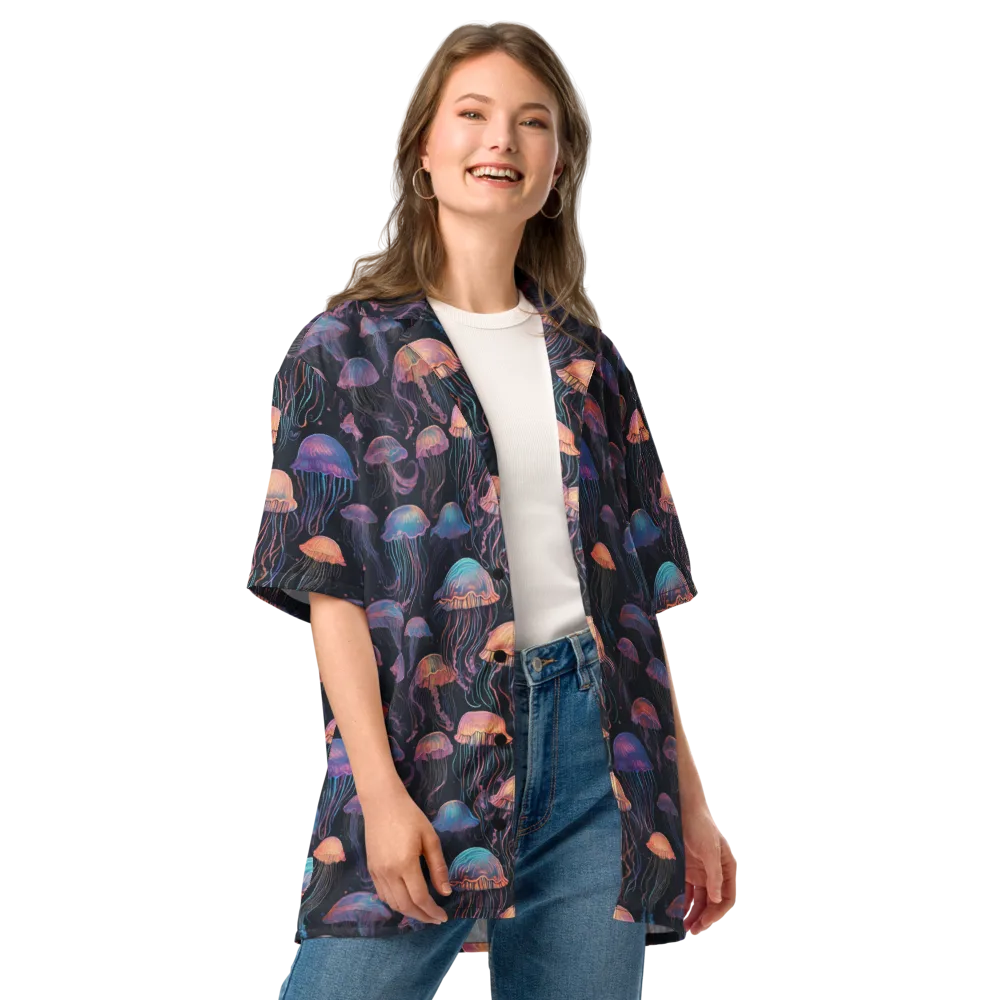 Luminous Medusa on Button Shirt — Front