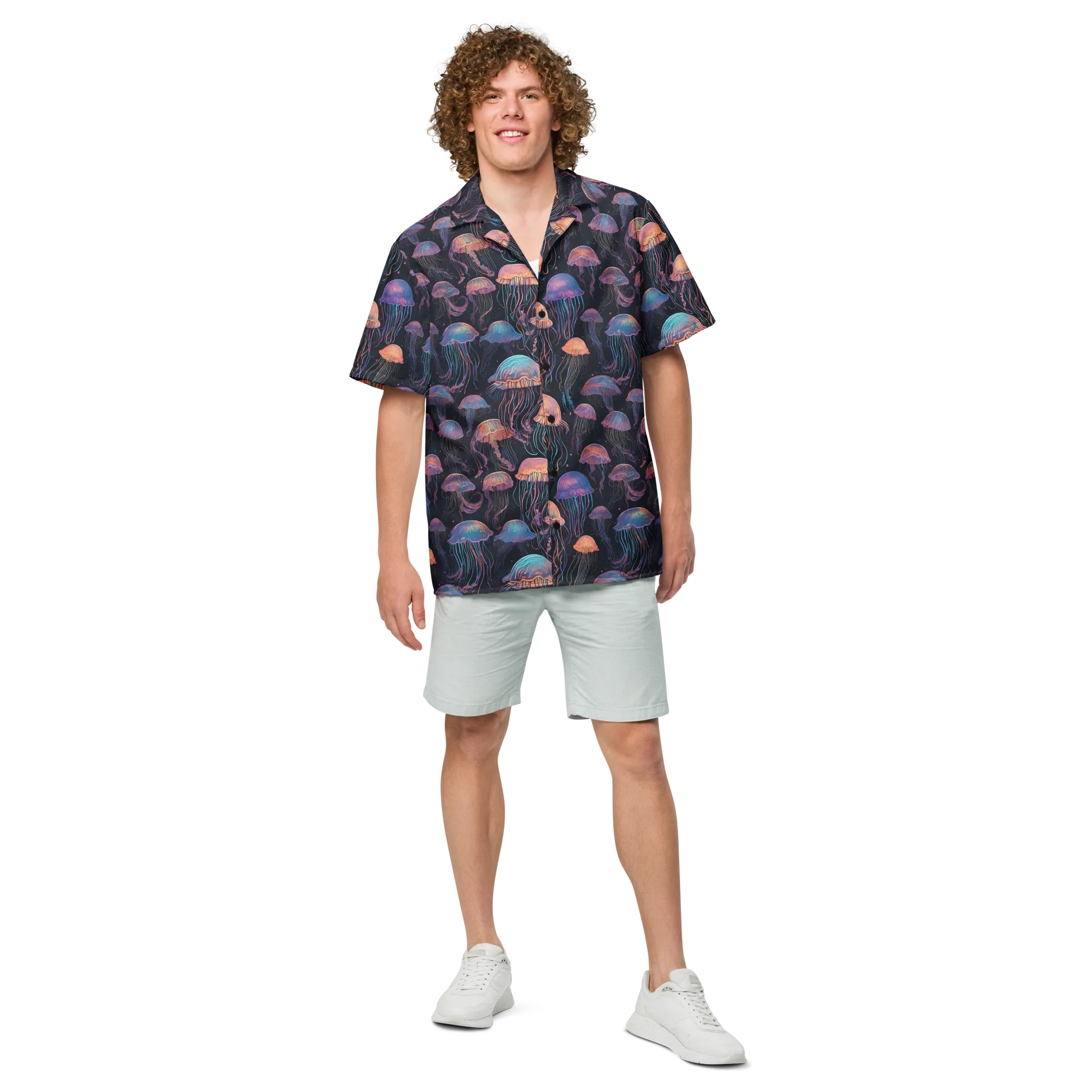 Luminous Medusa on Button Shirt — Front