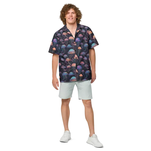 Luminous Medusa on a Button Shirt