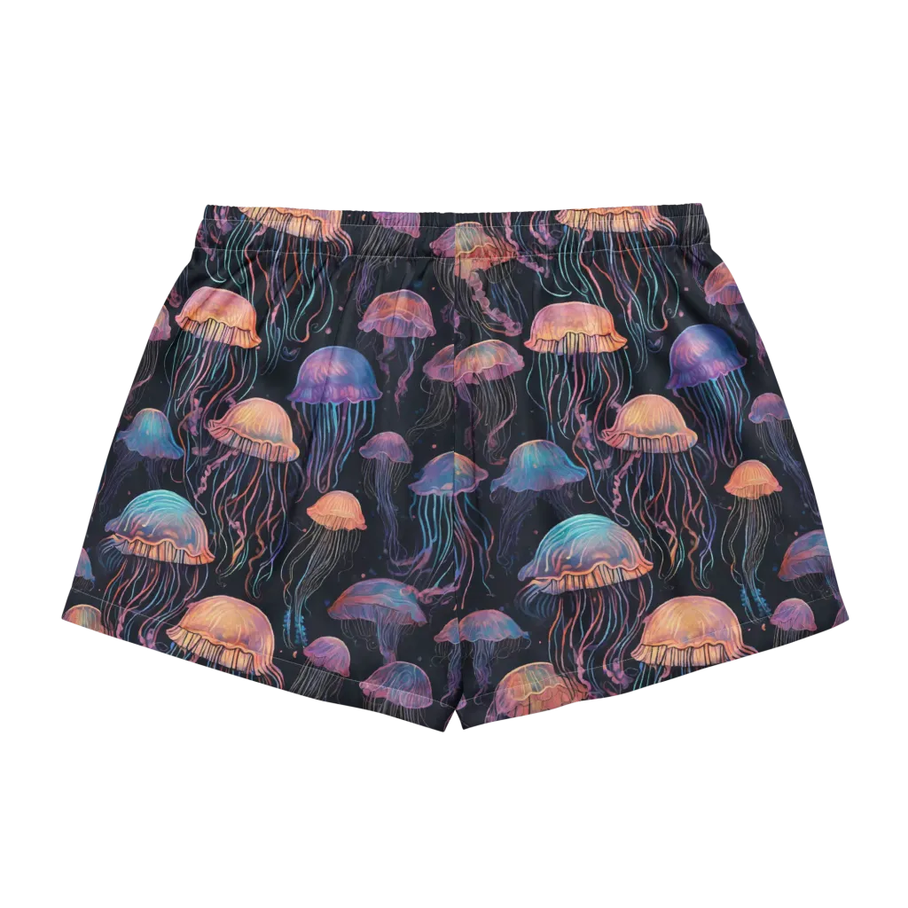 Luminous Medusa on Women's Pajama Shorts — Back