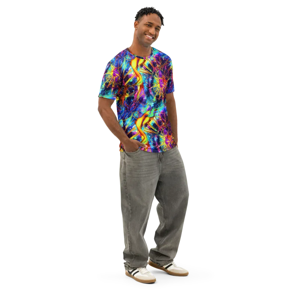Starfire Circuit on Men's Cotton Crew Neck T-Shirt — Right Front