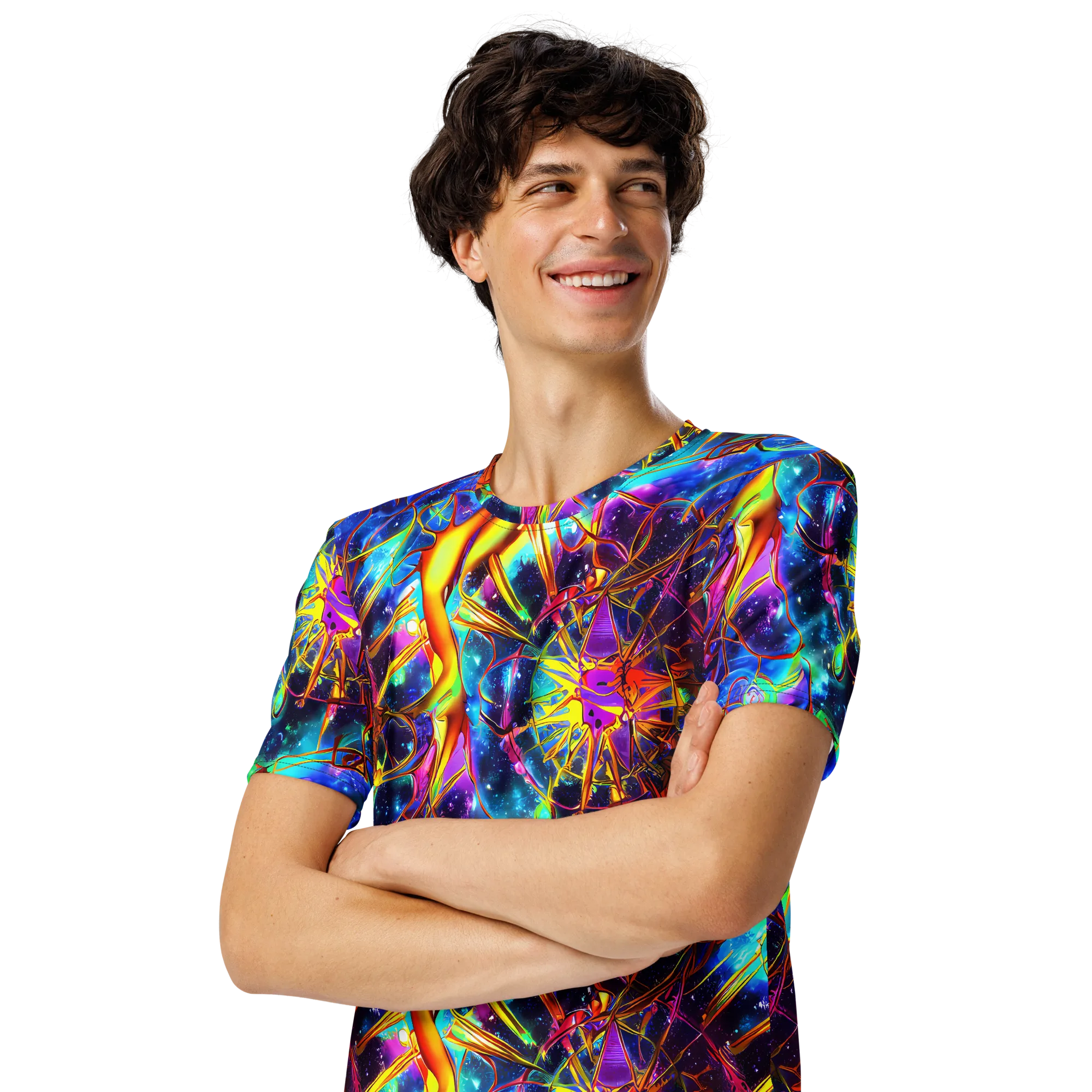 Starfire Circuit on Men's Crew Neck T-Shirt — Left Front