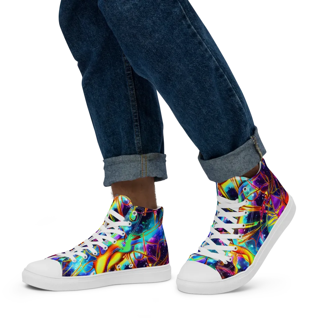 Starfire Circuit on Men's High Top Canvas Shoes — Left