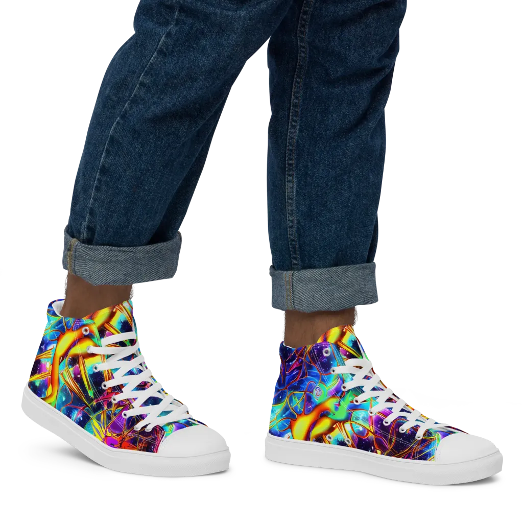 Starfire Circuit on Men's High Top Canvas Shoes — Right