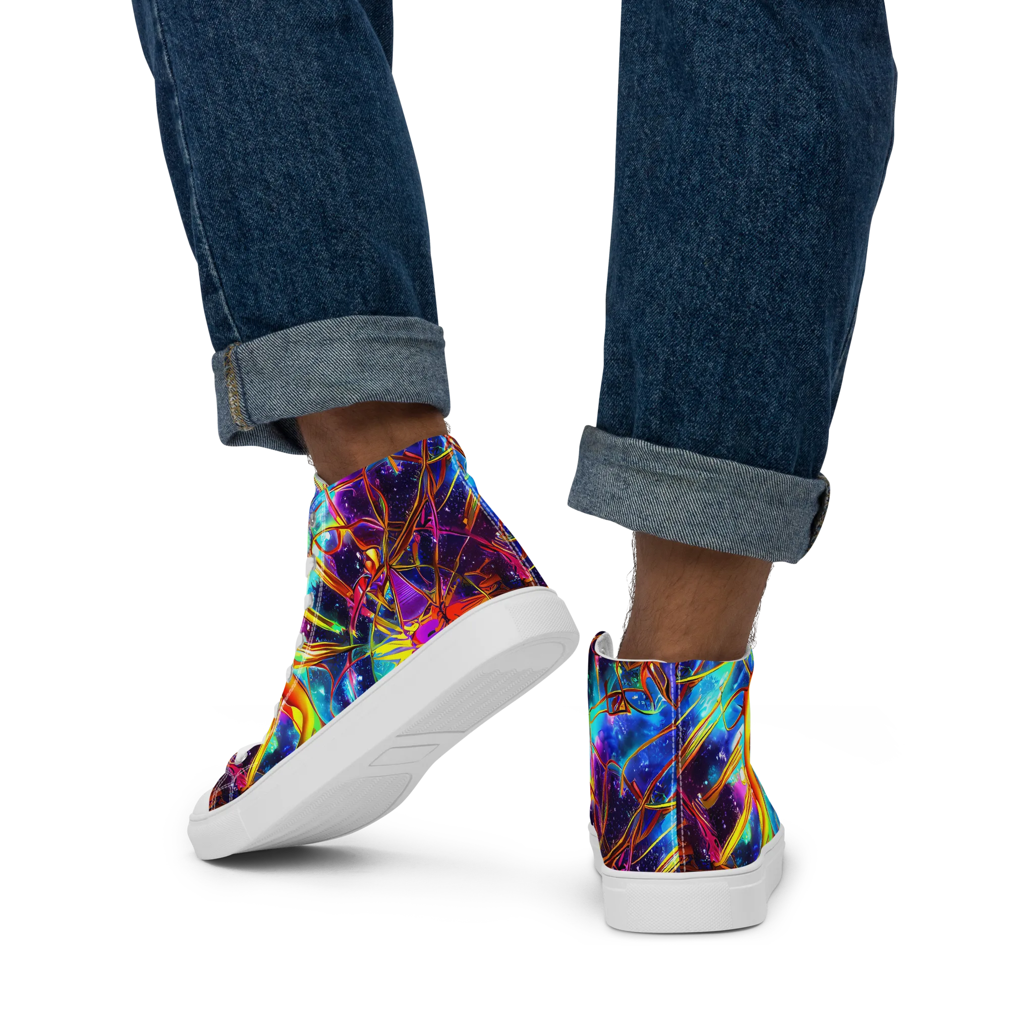 Starfire Circuit on Men's High Top Canvas Shoes — Back