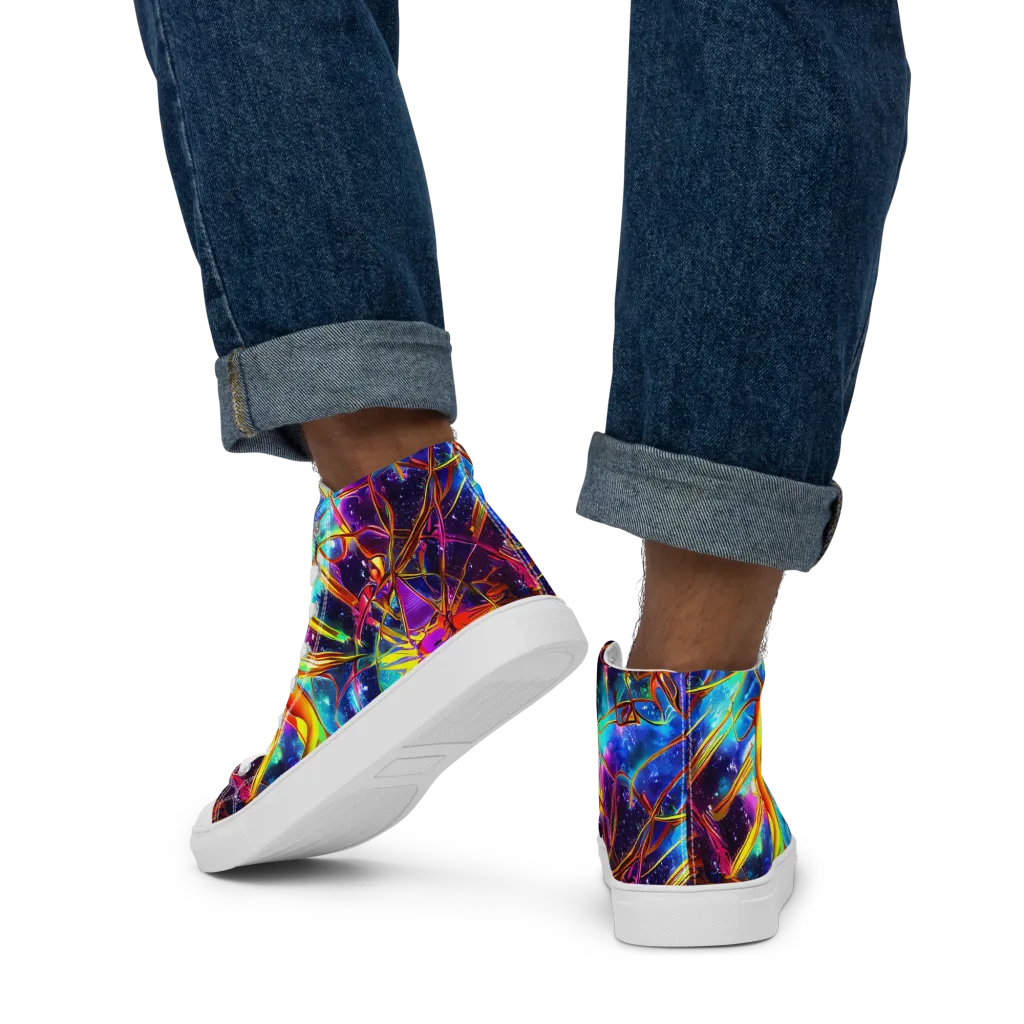 Starfire Circuit on Men's High Top Canvas Shoes — Back