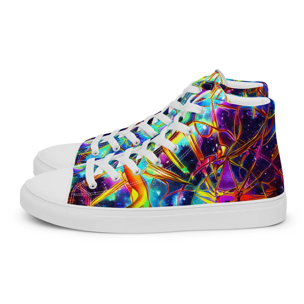Starfire Circuit on Women's High Top Canvas Shoes — Left