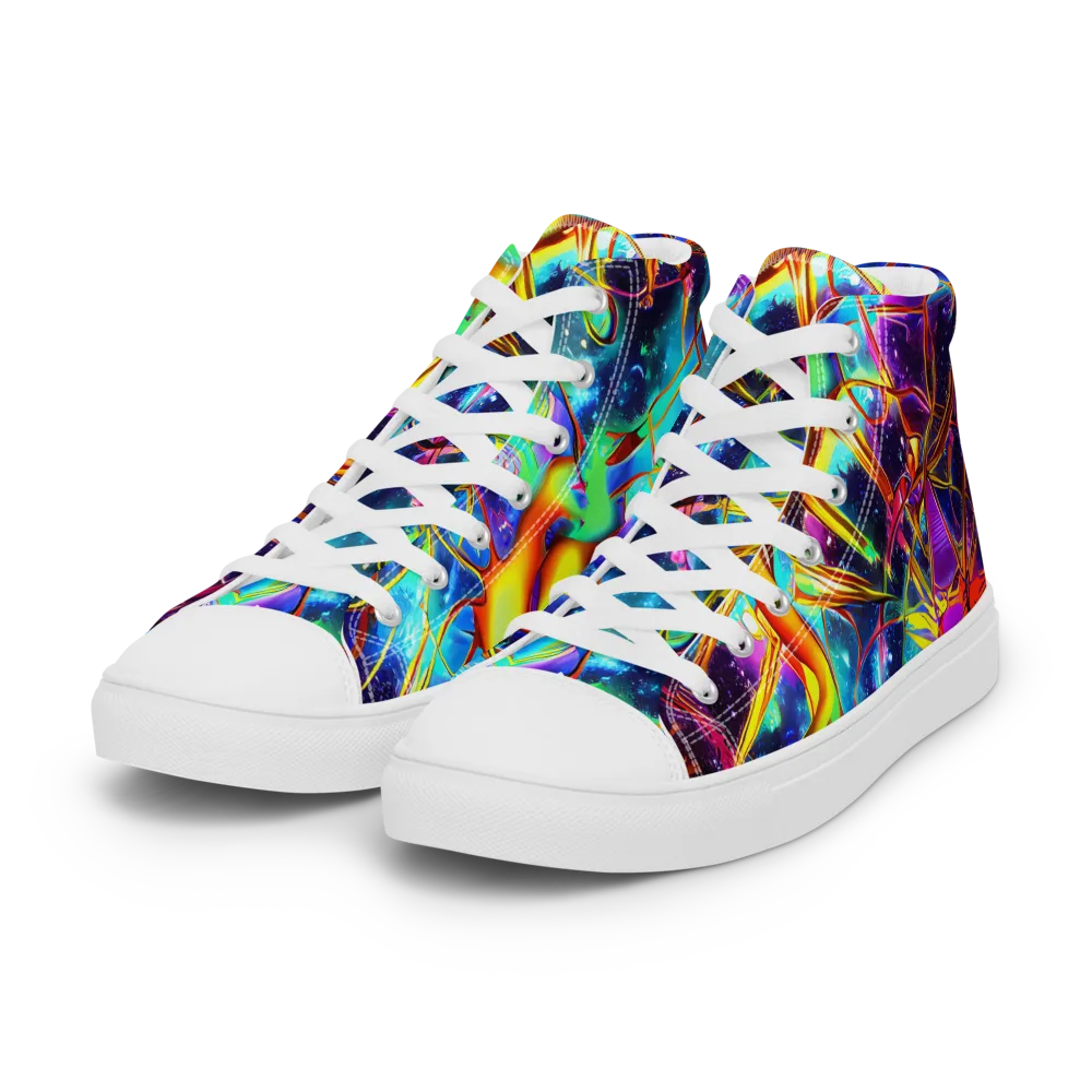 Starfire Circuit on Women's High Top Canvas Shoes — Left Front