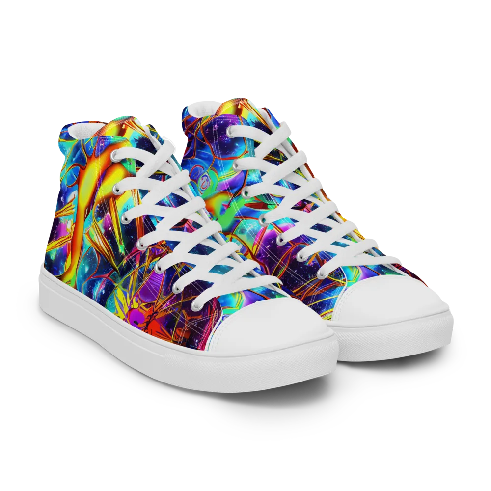 Starfire Circuit on Women's High Top Canvas Shoes — Right Front
