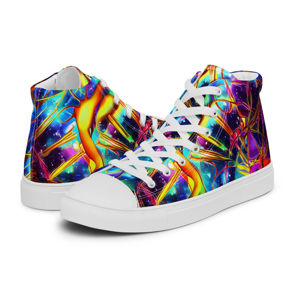 Starfire Circuit on Women's High Top Canvas Shoes — Left