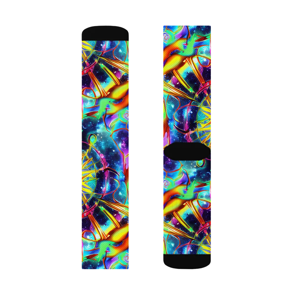 Starfire Circuit on Socks — Right Sock