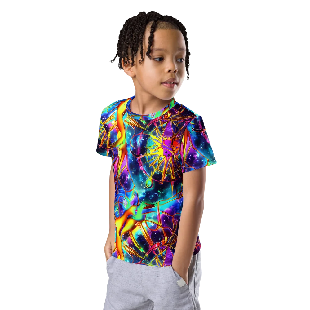 Starfire Circuit on Kids Crew Neck T-Shirt — Left Front