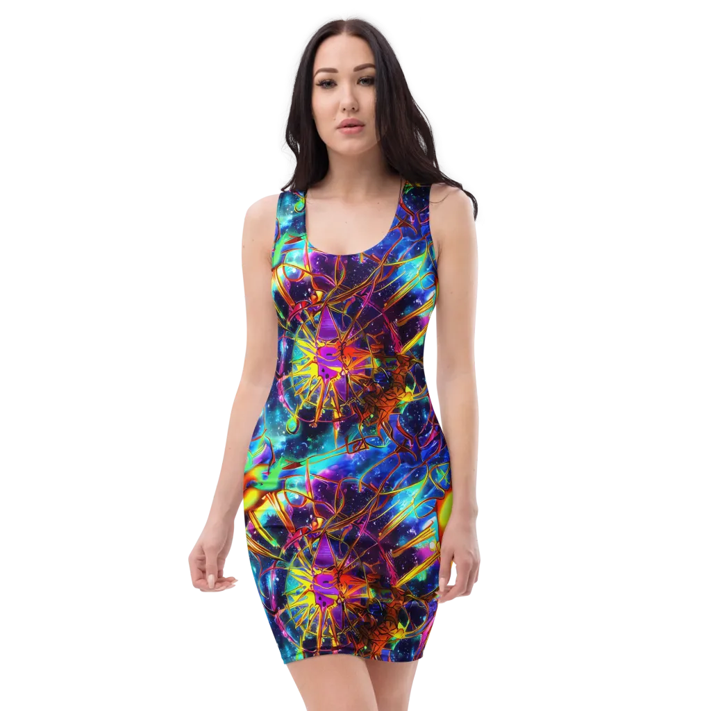 Starfire Circuit on Bodycon Dress — Front
