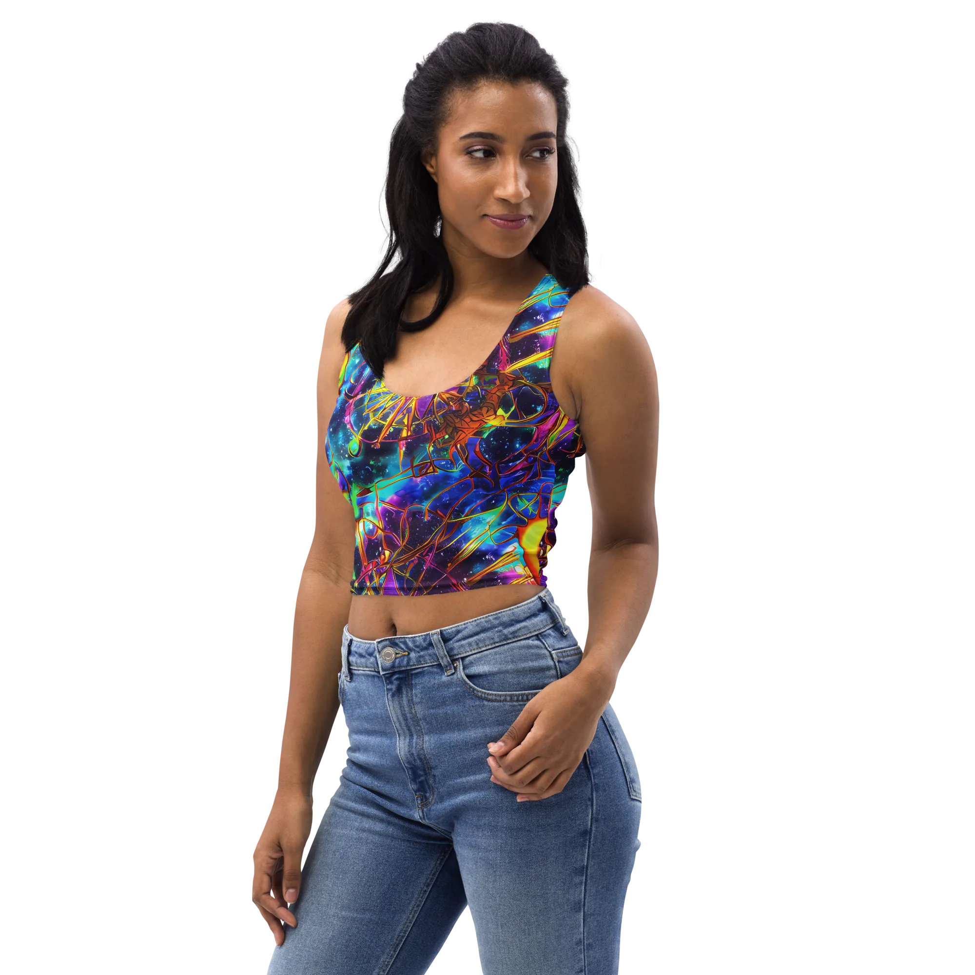 Starfire Circuit on Crop Top — Left Front