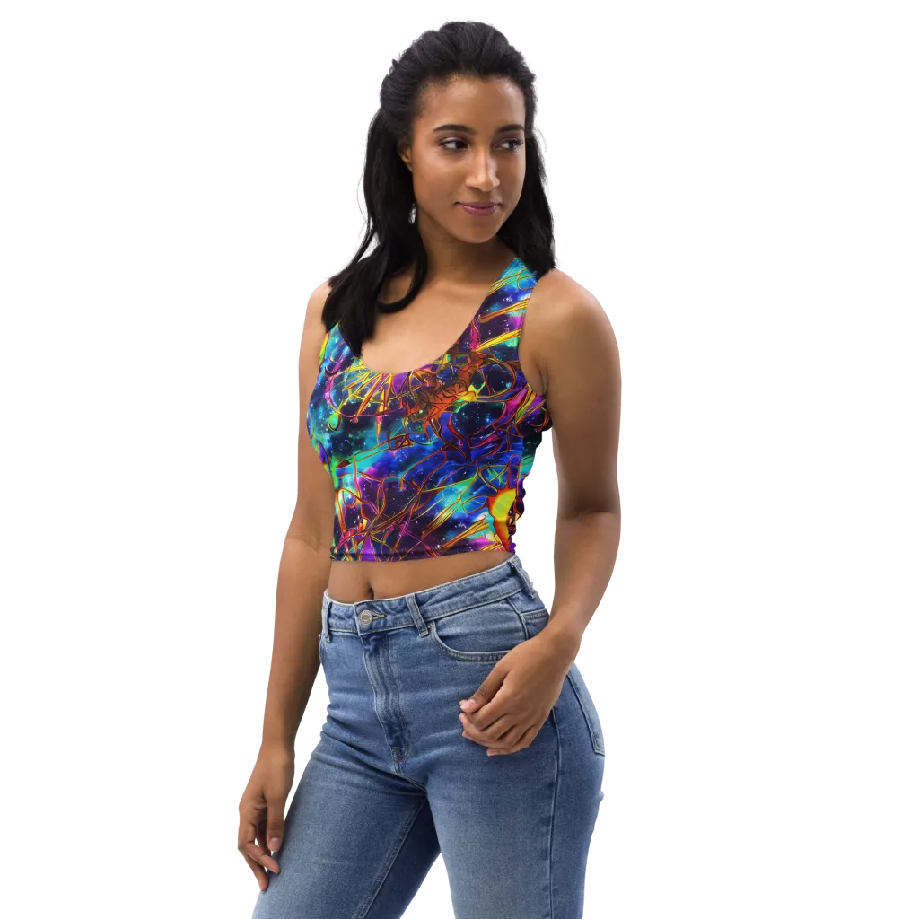 Starfire Circuit on Crop Top — Left Front