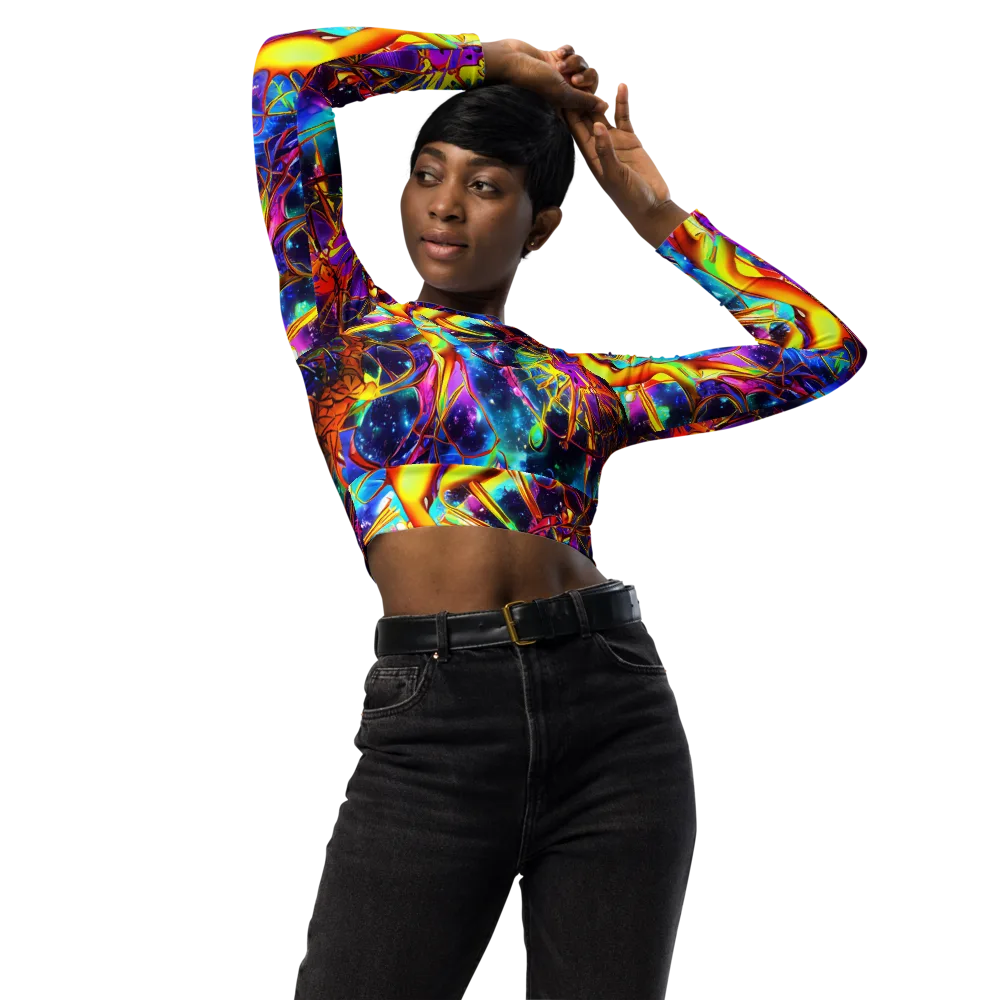 Starfire Circuit on Long Sleeve Crop Top — Front