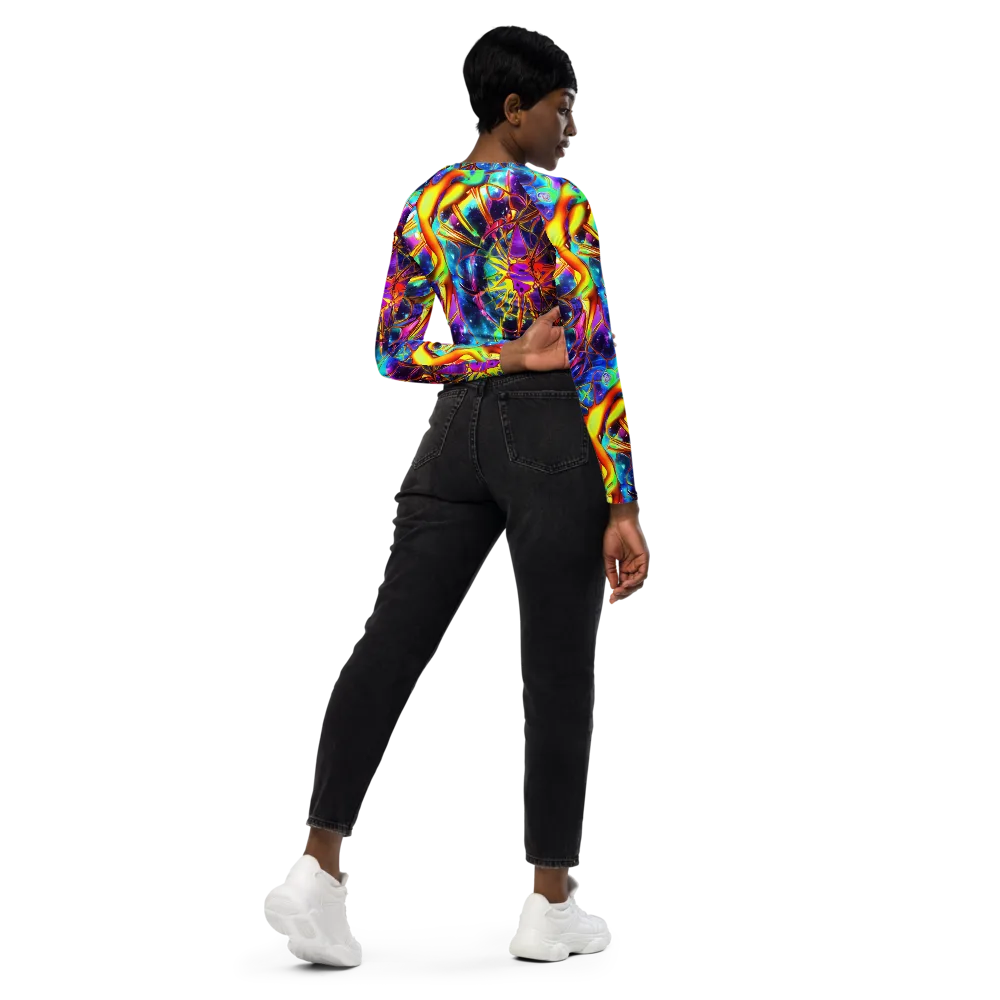 Starfire Circuit on Long Sleeve Crop Top — Right Back
