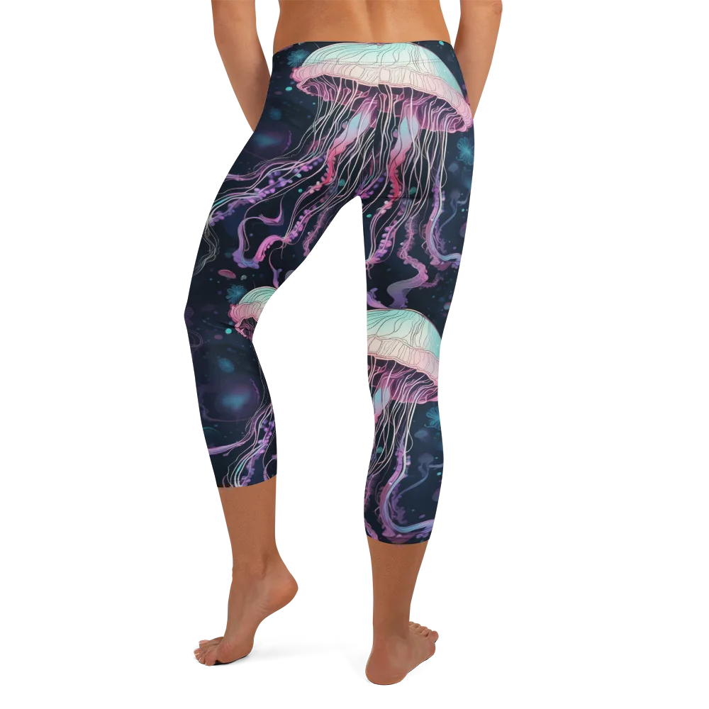 Moonlit Medusa on Capri Leggings — Back