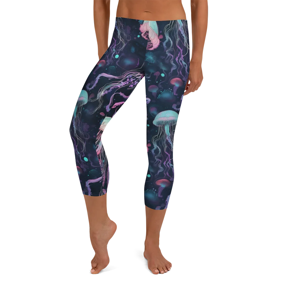 Moonlit Medusa on Capri Leggings — Front