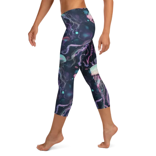 Moonlit Medusa on a Capri Leggings