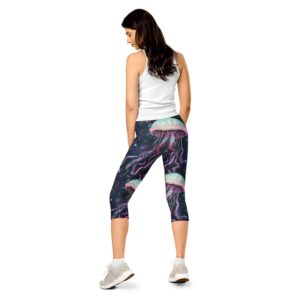 Moonlit Medusa on Capri Leggings — Back