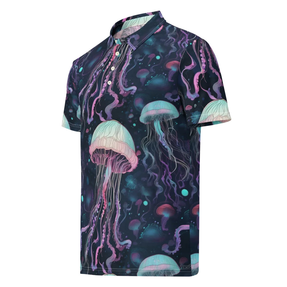 Moonlit Medusa on Men's Slim Fit Polo Shirt — Left Front