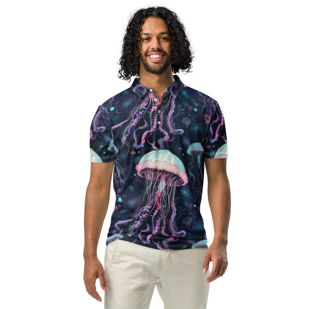 Moonlit Medusa on Men's Slim Fit Polo Shirt — Front