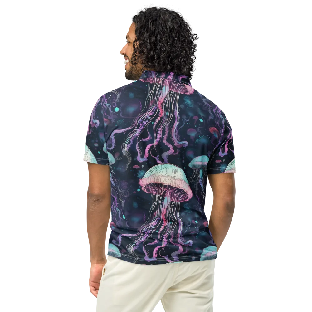 Moonlit Medusa on Men's Slim Fit Polo Shirt — Back
