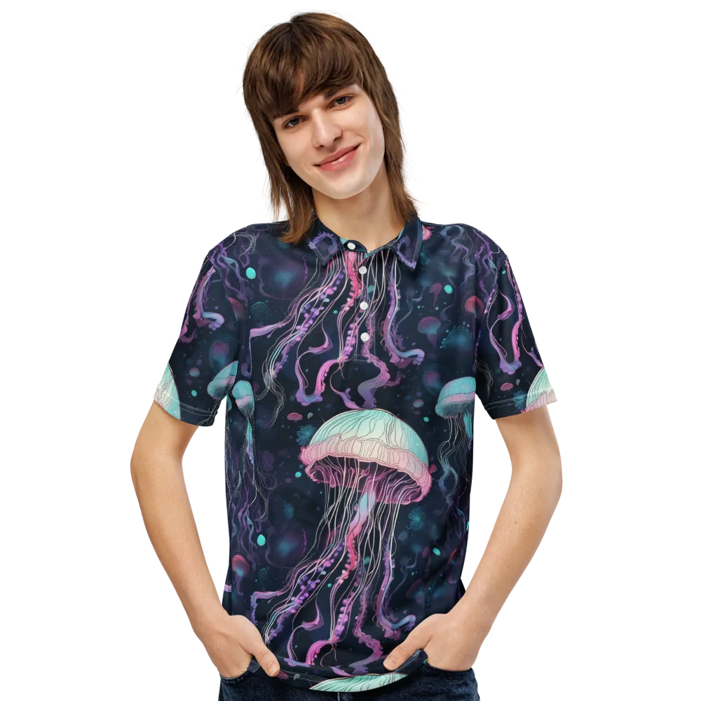 Moonlit Medusa on Men's Slim Fit Polo Shirt — Front
