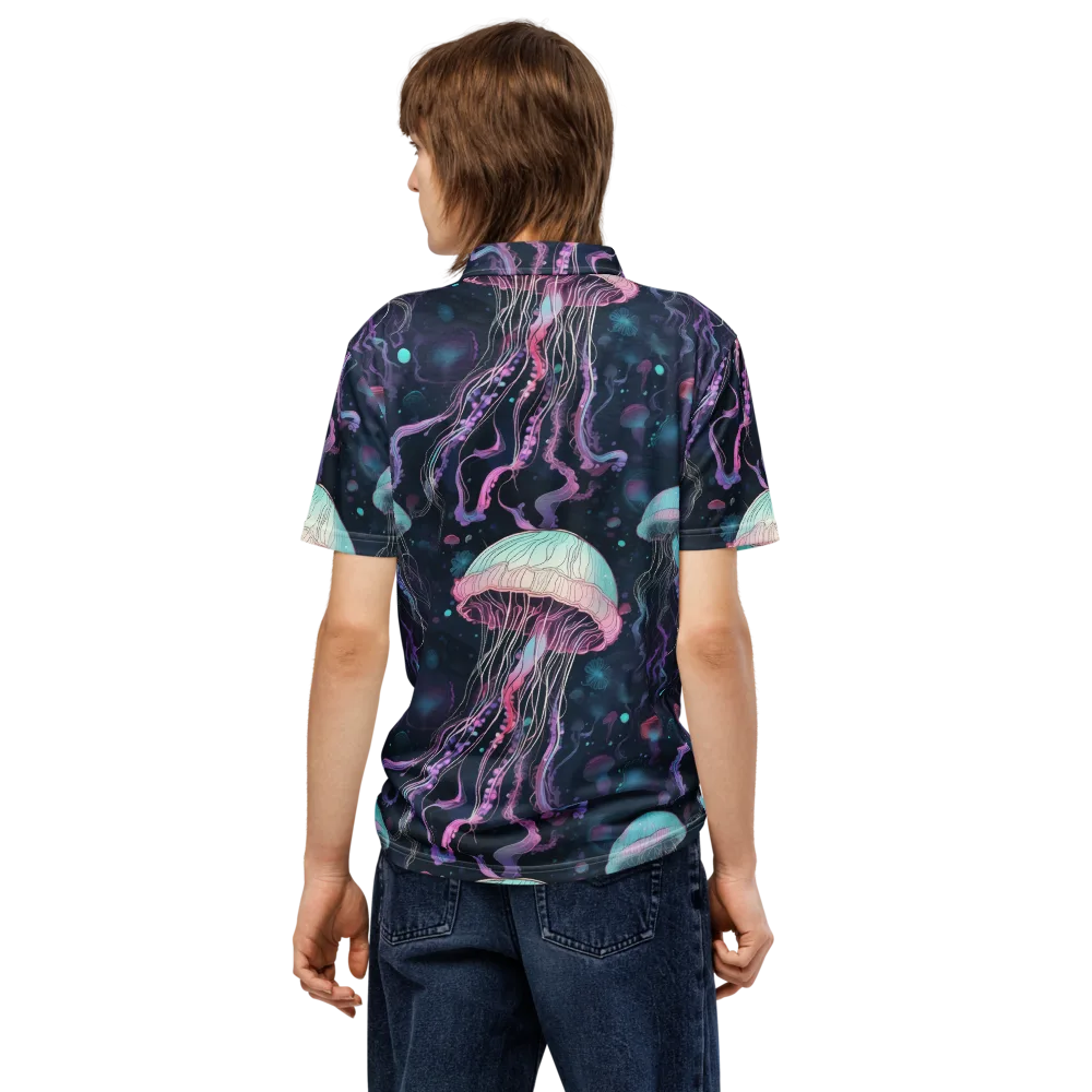Moonlit Medusa on Men's Slim Fit Polo Shirt — Back