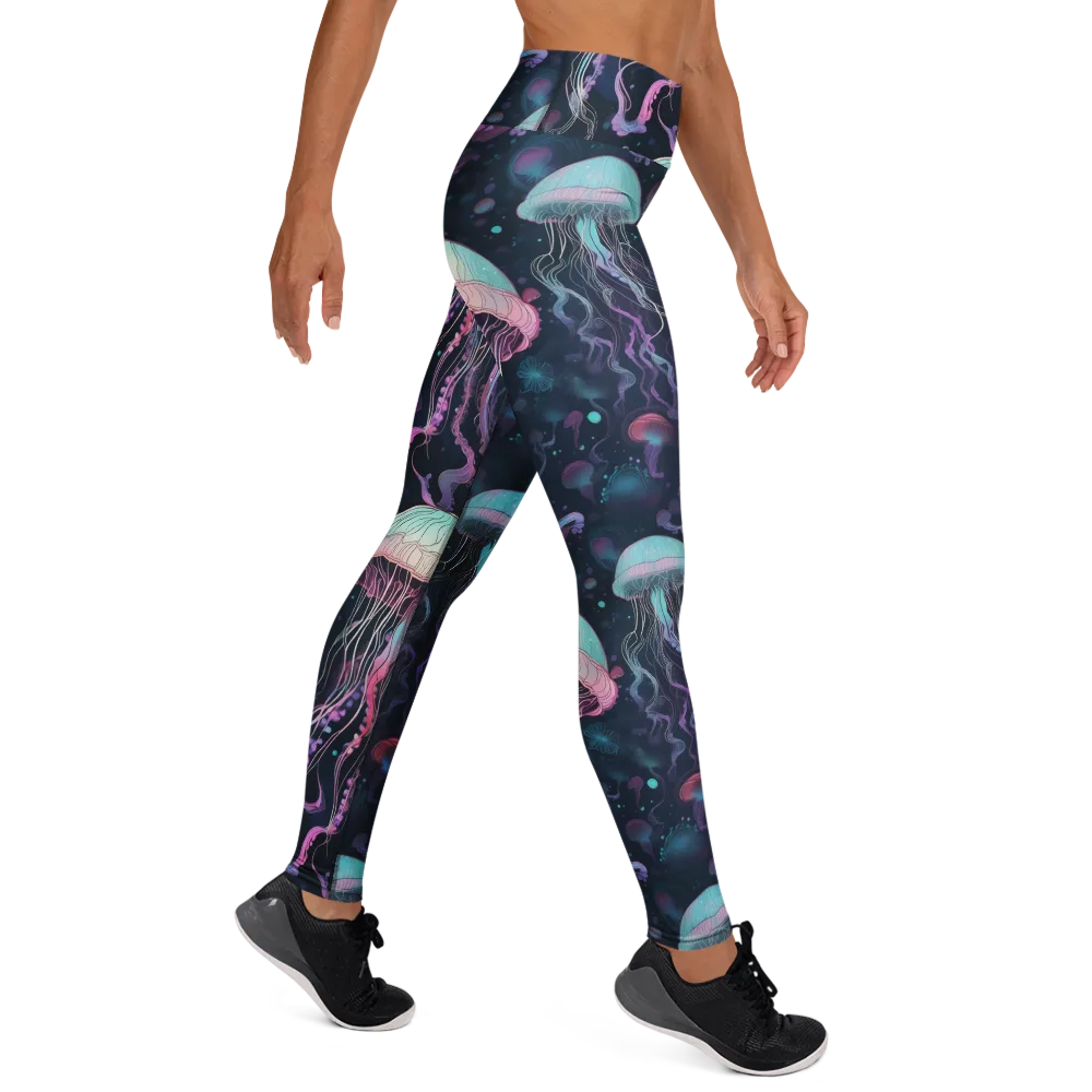 Moonlit Medusa on Yoga Leggings — Right