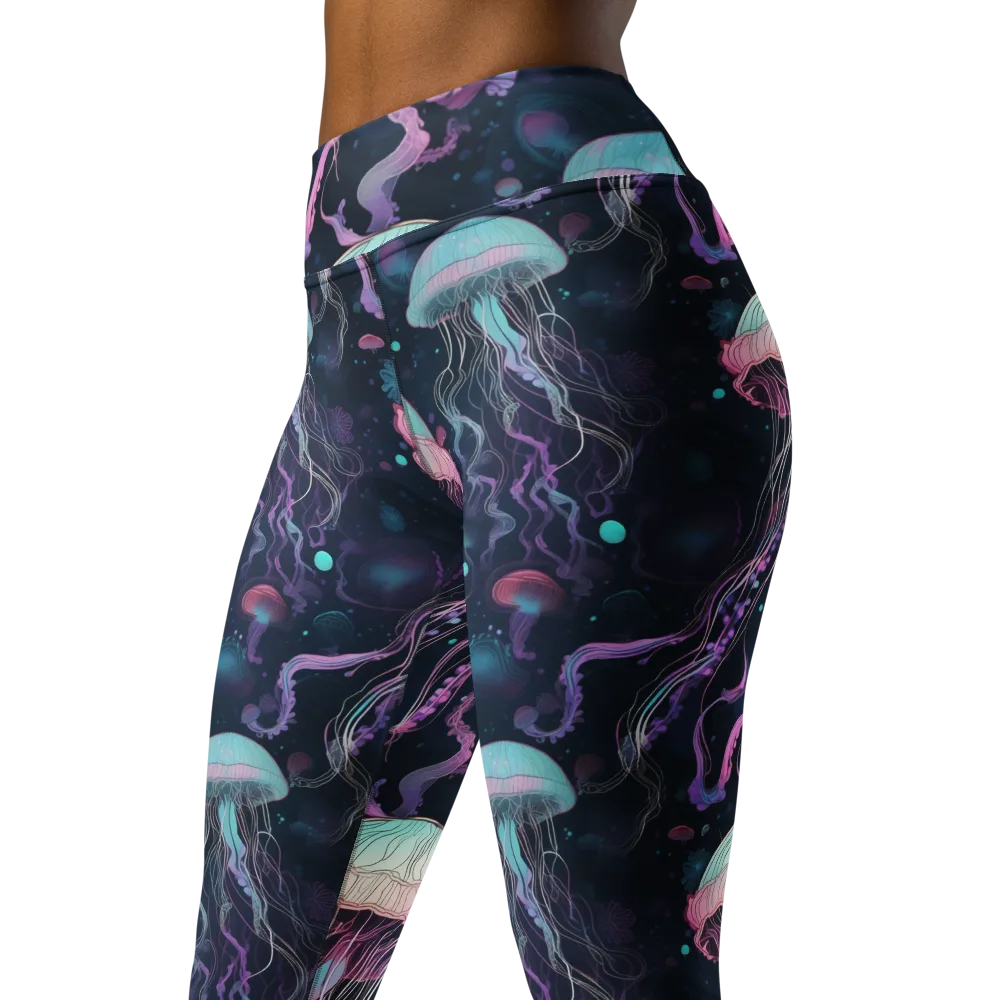 Moonlit Medusa on Yoga Leggings — Left Front