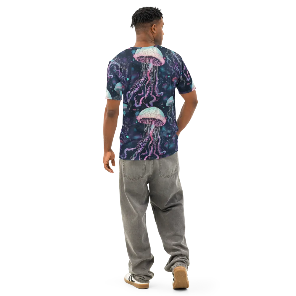 Moonlit Medusa on Men's Cotton Crew Neck T-Shirt — Back