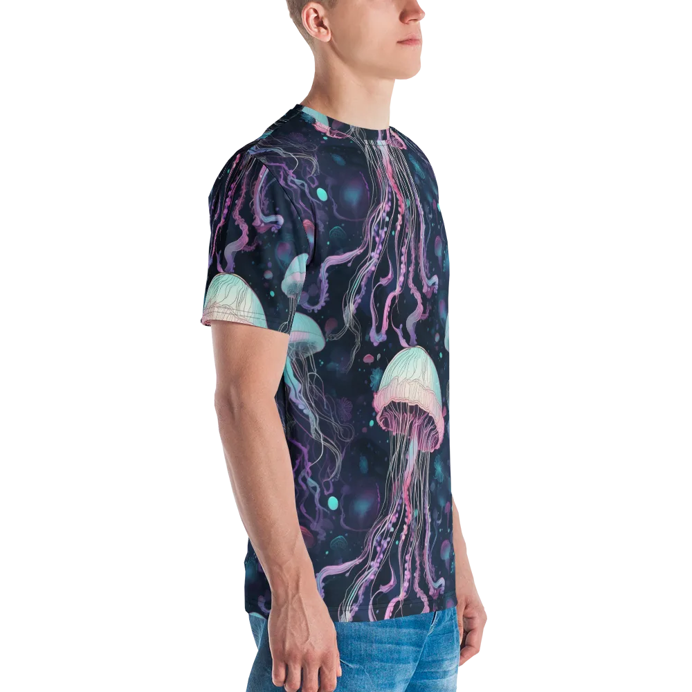 Moonlit Medusa on Men's Crew Neck T-Shirt — Right