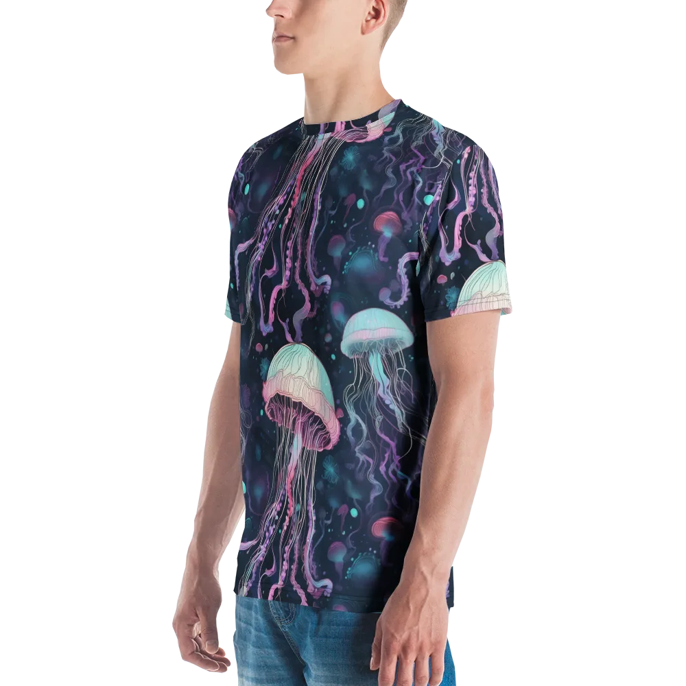 Moonlit Medusa on Men's Crew Neck T-Shirt — Left