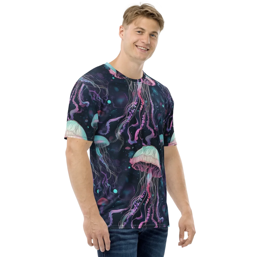 Moonlit Medusa on Men's Crew Neck T-Shirt — Right