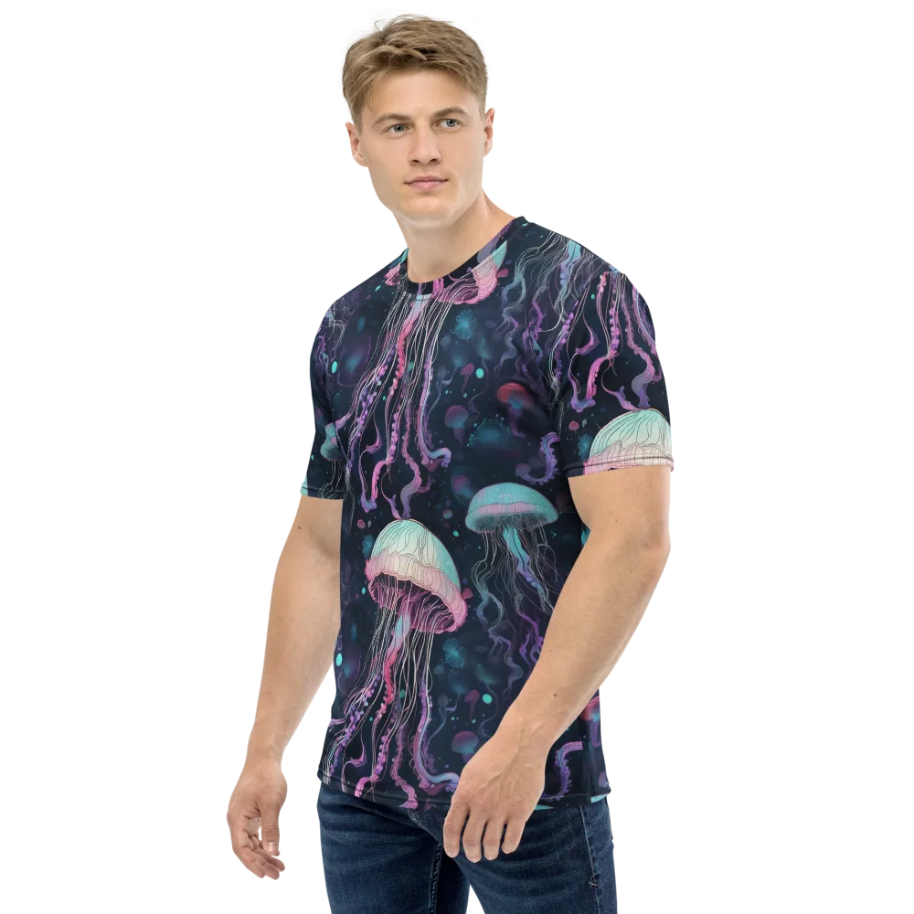 Moonlit Medusa on Men's Crew Neck T-Shirt — Left