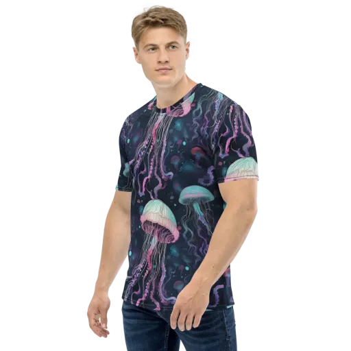 Moonlit Medusa on a Men's Crew Neck T-Shirt