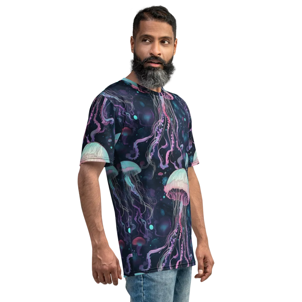 Moonlit Medusa on Men's Crew Neck T-Shirt — Right