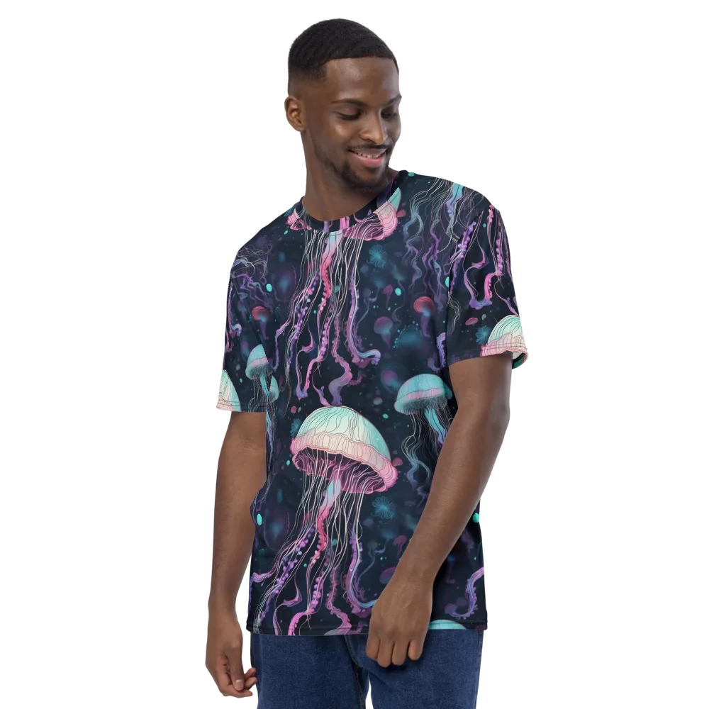Moonlit Medusa on Men's Crew Neck T-Shirt — Left
