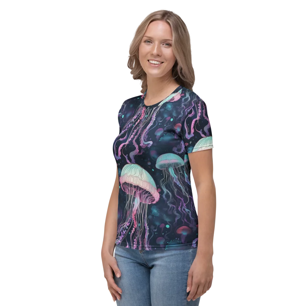 Moonlit Medusa on Women's Crew Neck T-Shirt — Left